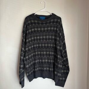 Towncraft Men's Black and Gray Crewneck Sweater